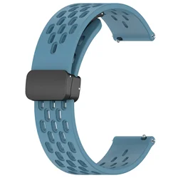 Silicone Strap with Folding Magnetic Buckle | Replacement Accessories Bracelet for Redmi Watch 5 Lite (Blue)