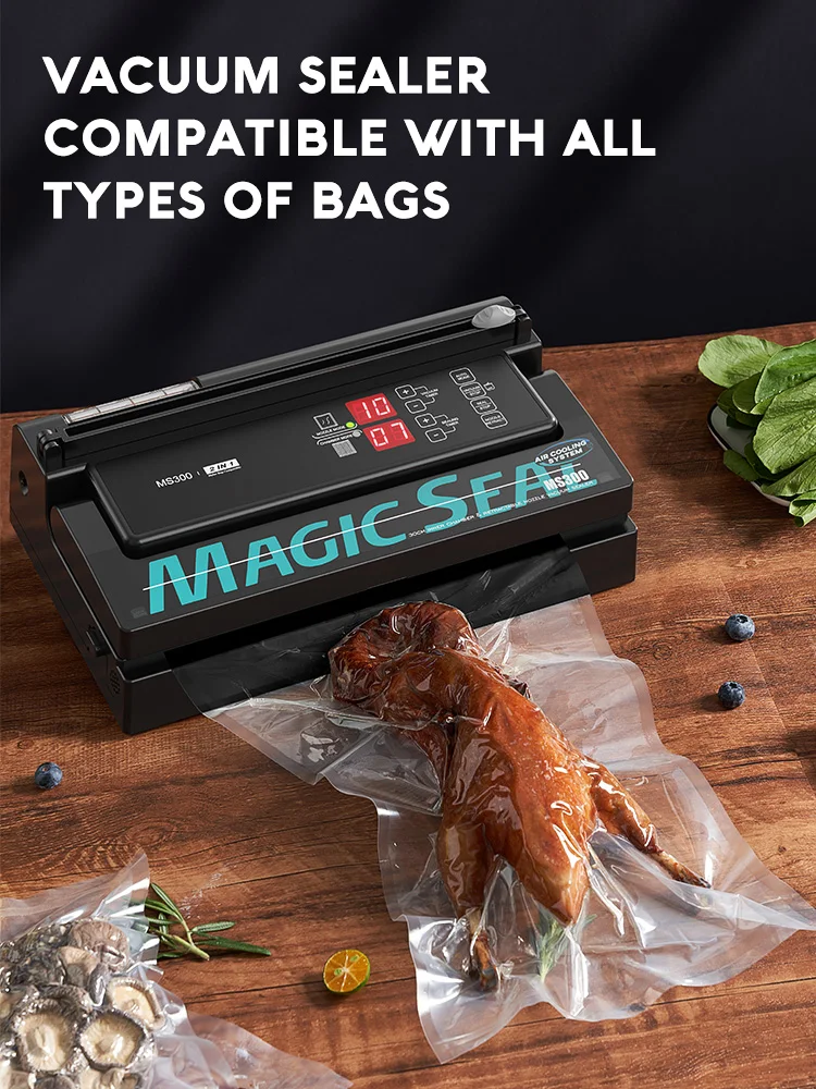 Vacuum Machine MAGIC SEAL MS300 Vacuum Bags Food Plastic Packaging Sealers Mylar Bags Sealer Sealing Induction Sealing Machine 2