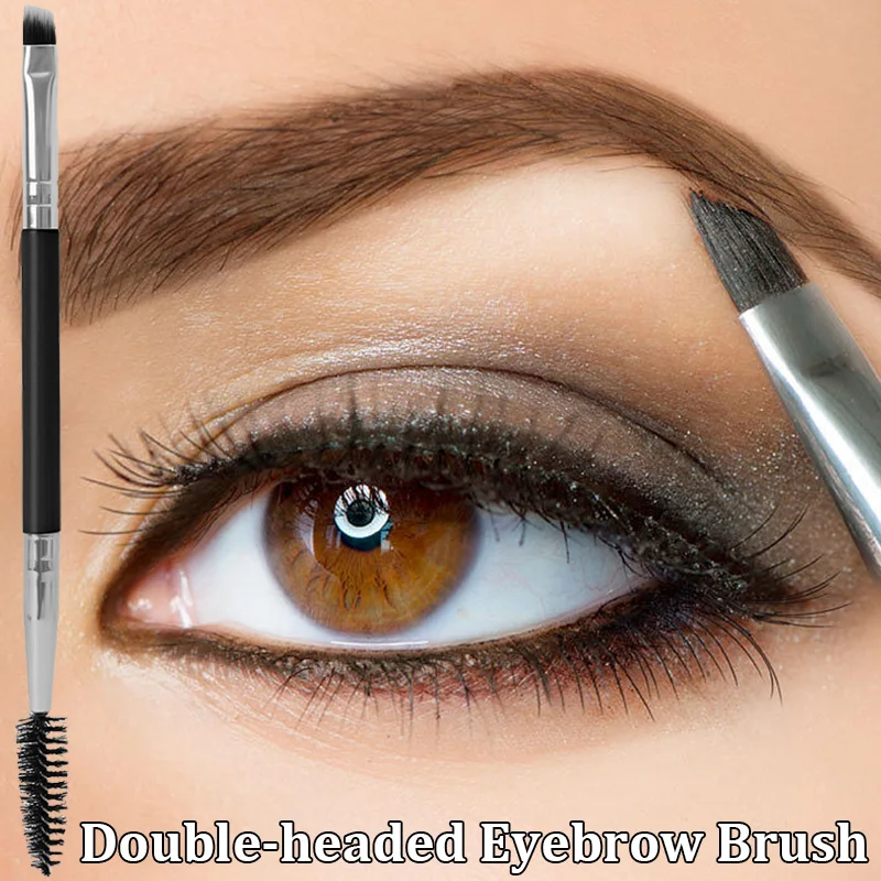 

1 шт. двухсторонняя кисть для бровей и подводки глаз с длинной ручкой для ресниц двухсторонние Угловые кисти 2 в 1 искусственные инструменты для ресниц