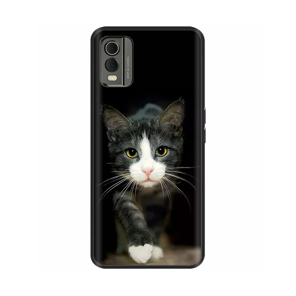 Stylish Black Silicone Shockproof Phone Case - Soft Painted Bumper Cover