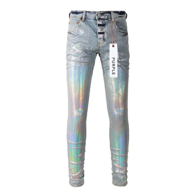 New Purple Clothing Brand Jeans with Tags Denim Pants for Men Women Y2k  High Street Paint Graffiti Pattern Designer Skinny Pants - AliExpress