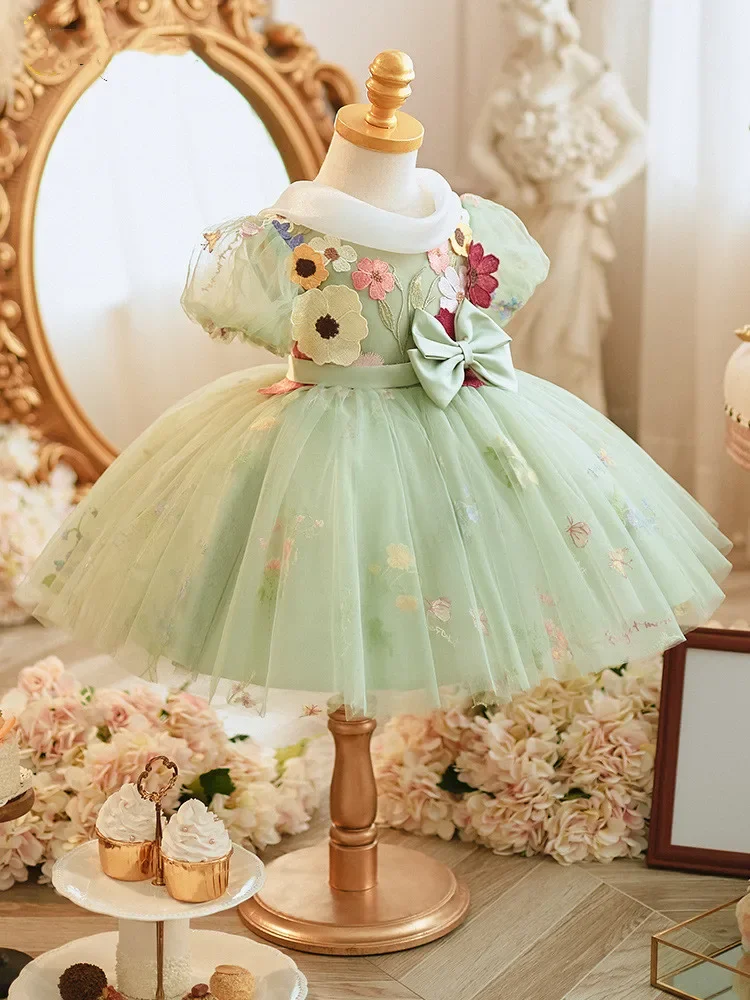 Shirt Ball Dresses For Children White Gown For Kids Ball Gown