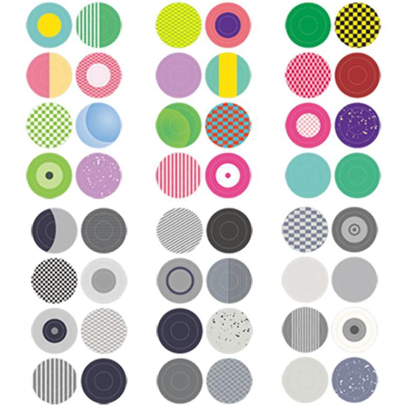 Tape Stickers DIY Stickers Colourful Circular Patterns Handbook Decoration Materials Stickers Tape Journal Stickers Tape 4