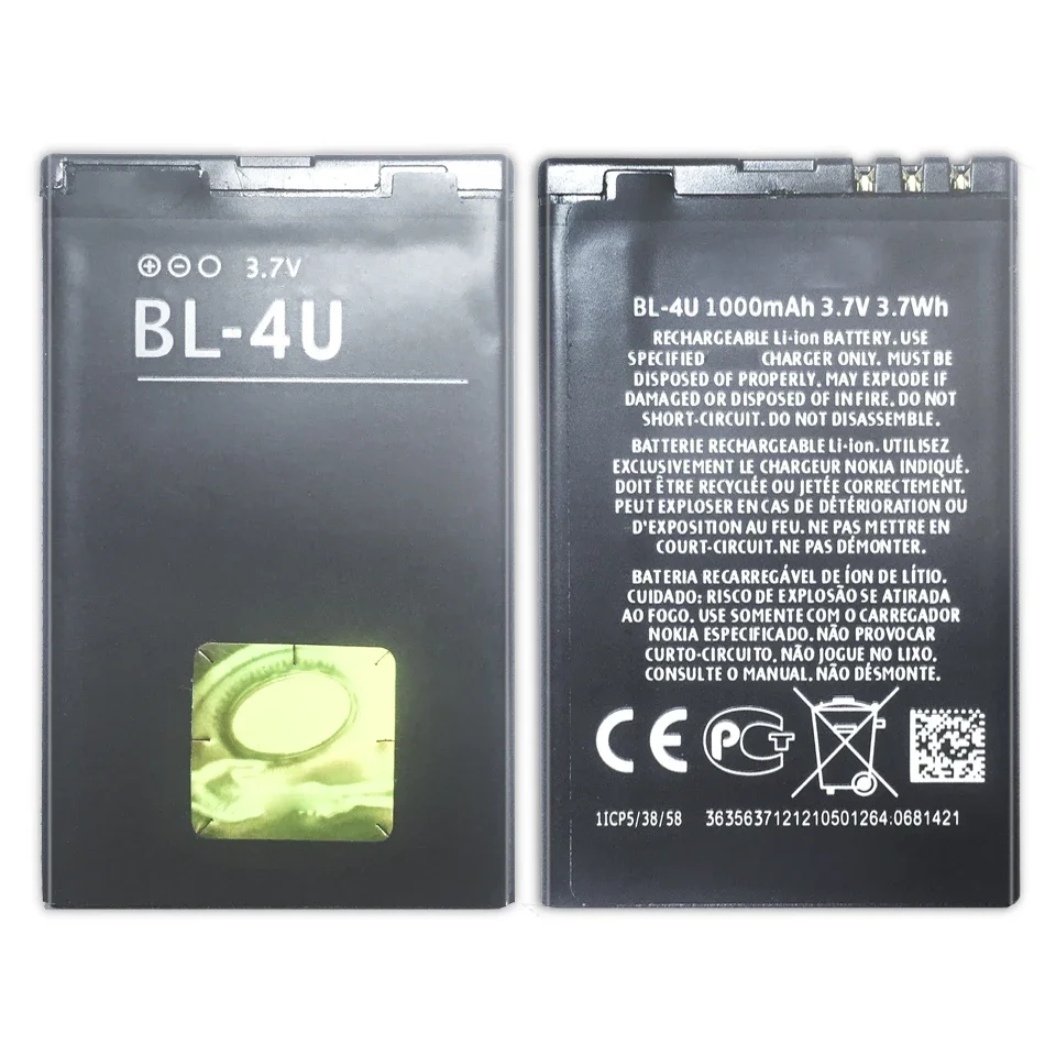 Top Bl-4U 1000Mah Batteria Del Telefono Cellulare Per Nokia E66 3120C 6212C 8900 6600S E75 5730Xm 5330Xm 8800Sa 8800Ca Bl 4U Batteria