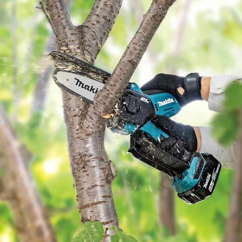 Makita DUC150 18V 리튬 이온 LXT 브러시리스 전정톱, 야외 목재 트림 슬라이싱, 조정 가능한 고성능 전동 공구, 150mm