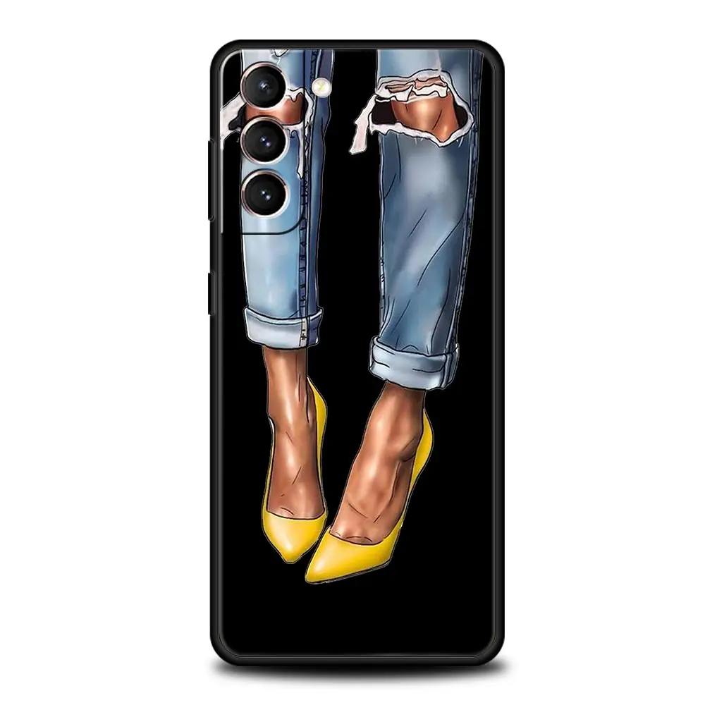 Chic Girl Women's Coffee Art Soft TPU Phone Case Cover