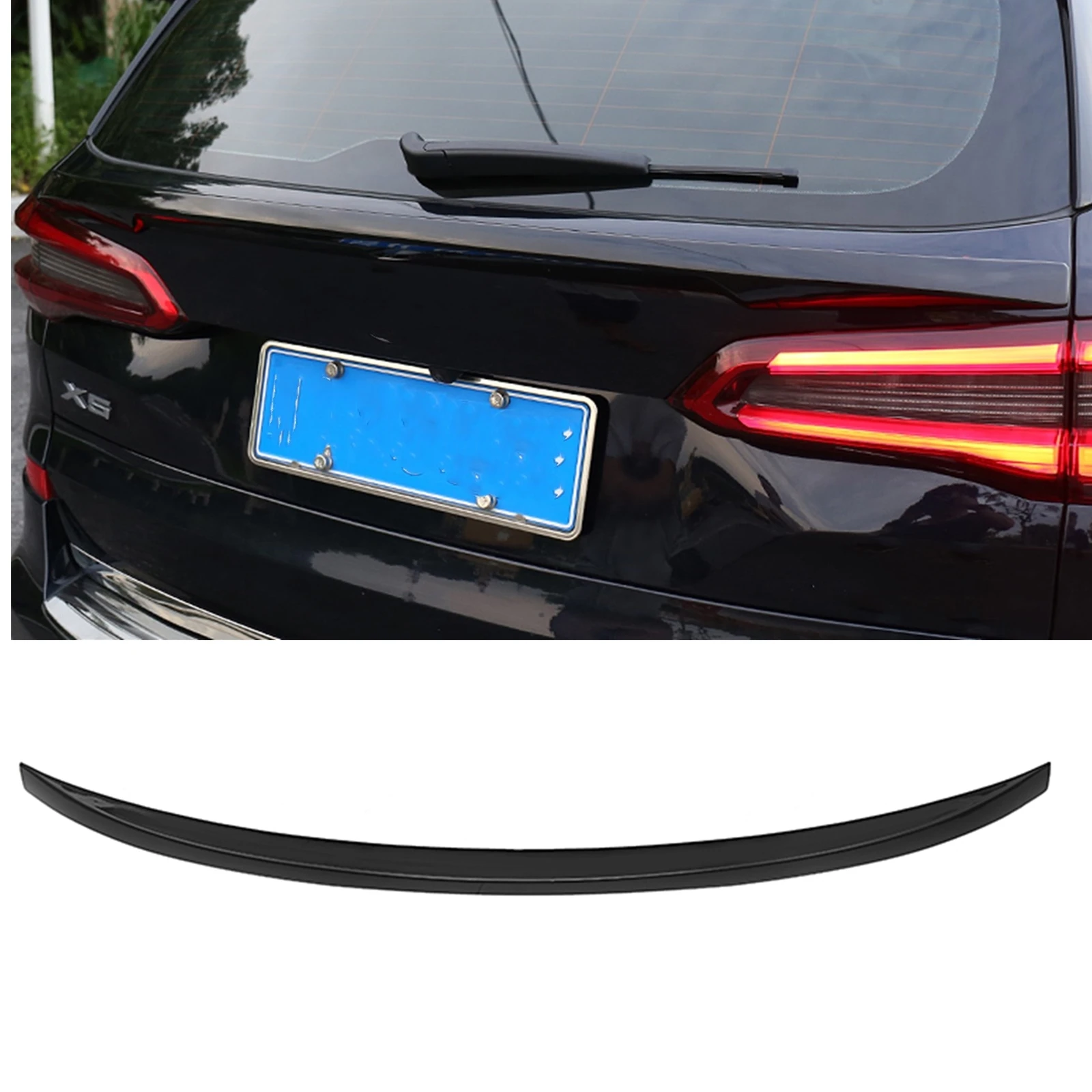 

Car Rear Spoiler Wing Middle Upper Tail Trunk Lid Window Trim Center Flap Splitter Lip Duckbill For BMW X5 G05 2019-2023