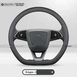 Premium Leather Steering Wheel Cover (Black - D)