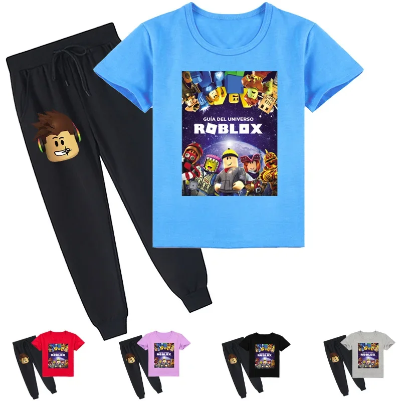 

Детская одежда ROBLOX, модный костюм с персонализированным принтом на весну, лето и осень, Короткие футболки для детей старшего возраста