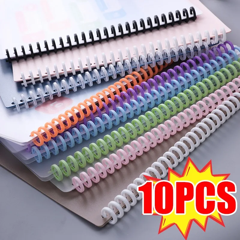 Plastic Binding Rings Loose Leaf Binding Coil Book Binding Supplies Loose Leaf Binder Clips 10/1pcs Loose-leaf Paper Book Circles Ring 30 Holes for Scrapbook Album Binder Spiral A4 A5 B5 Notebook Binding Clips