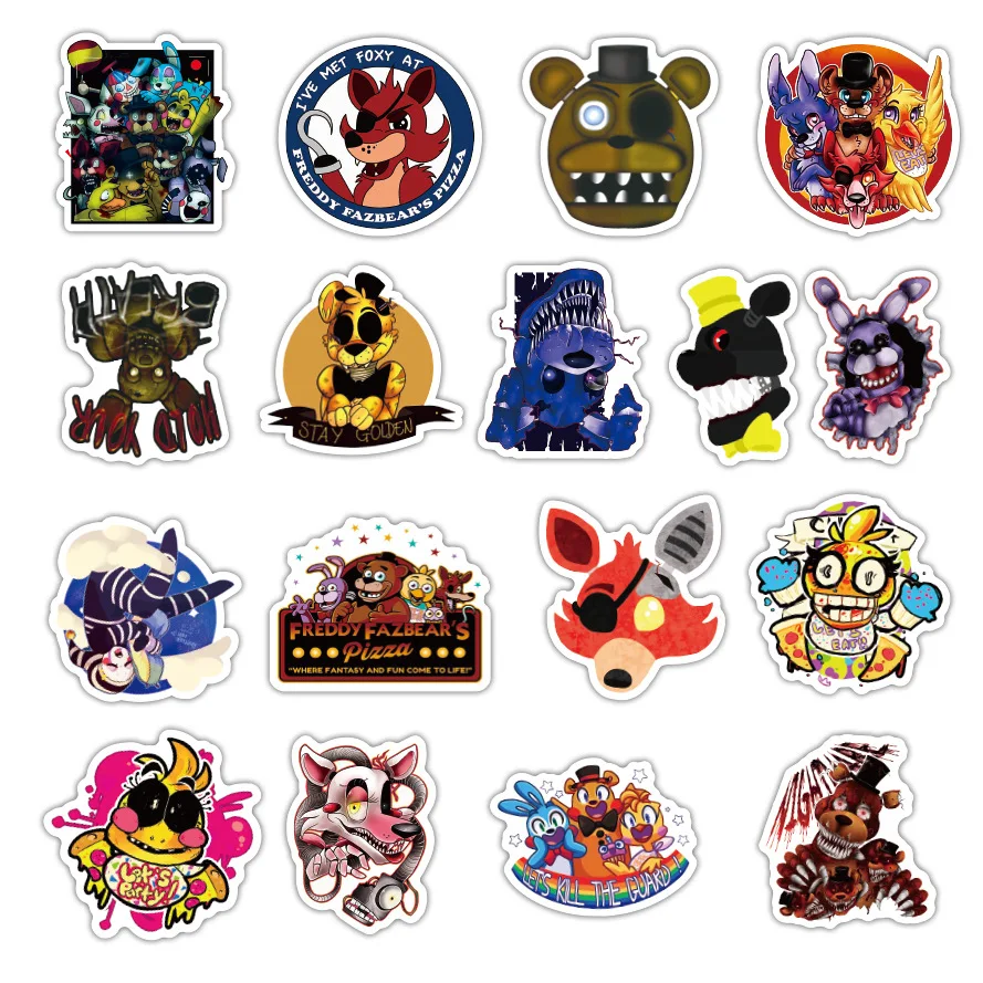 50Pcs/lot Anime Five Nights Freddy Stickers for Laptop Skateboard