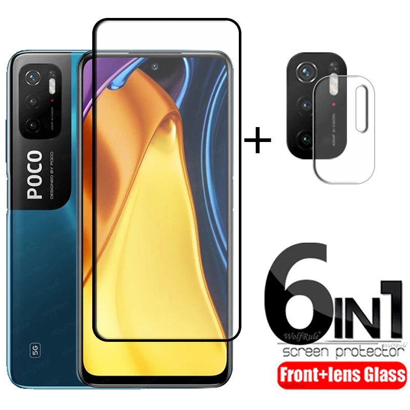 6-In-1 Per Xiaomi Poco M3 Pro Vetro Per Poco M3 Pro Protezione Dello Schermo Hd Full Cover Vetro Temperato Per Poco M3 M4 Pro Vetro Dell'Obiettivo