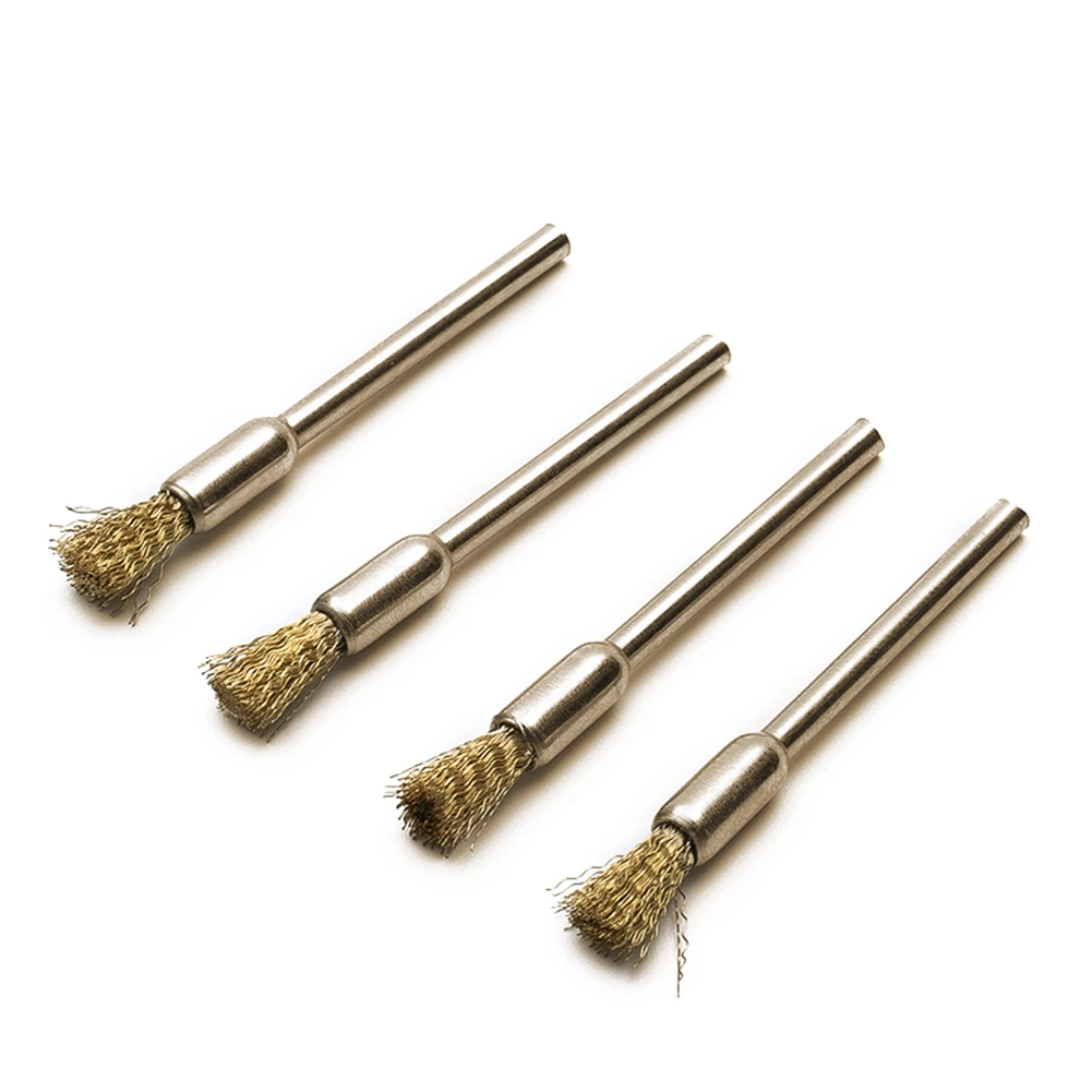 High Quality 15Pcs 5mm Brass Rotary Wire Wheel Pencil Polising Brushes For Power Drill Tool Suitable For Foredom Machines