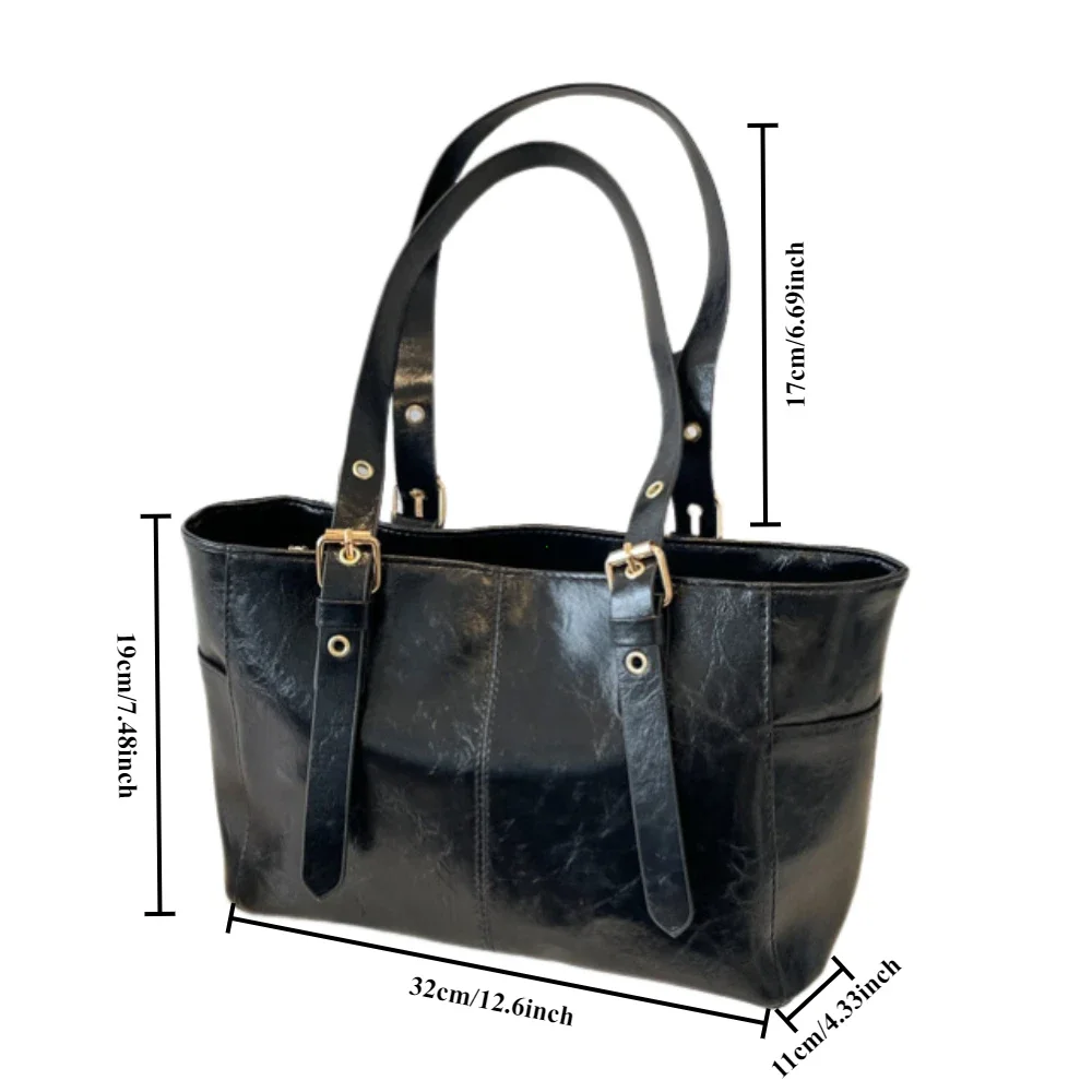 Fashion Retro Women PU Leather Shoulder Bags Trend High End Lady Tote Bag Large Capacity Female's Commuter Bag Handbag Purses 6 Fashion Retro Women PU Leather Shoulder Bags Trend High End Lady Tote Bag Large Capacity Female's Commuter Bag Handbag Purses 6