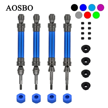 4Pcs Metal Drive Shafts For 1/10 Traxxas Slash Rustler VXL 4X4 RC Cars – Blue