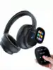 AI Translation Wireless Headphones, Magnetic LCD Touch Screen, Foldable Retractable Design, Real-time 115 Languages Translation, BT6.0, Multi-functions for Photo, Flashlight, Alarm & Voice Recording, AUX Wired Supported 1