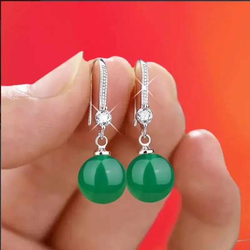 Jade Drop Earrings for Women Gift Charm Natural Lucky Gemstones Stone Jewelry Designer Gifts Real Gemstone Jadeite