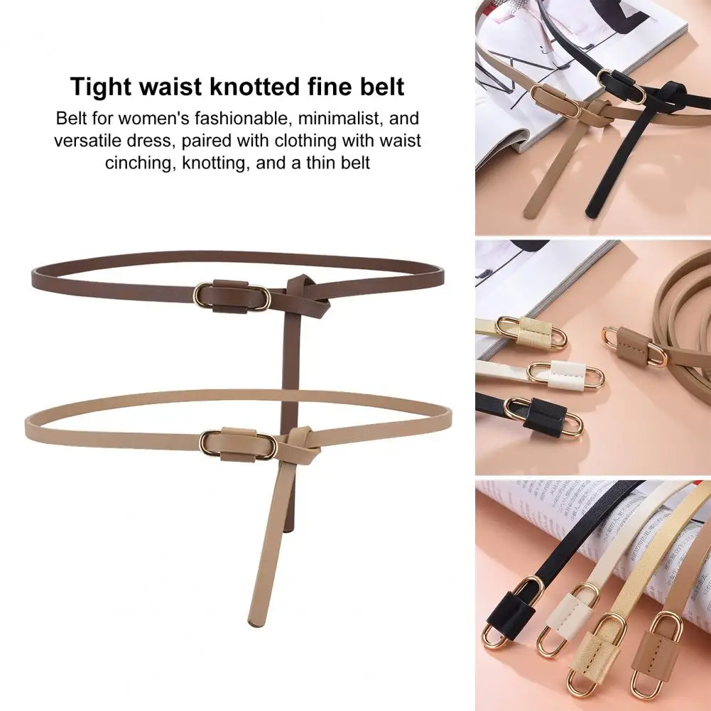

Модный женский ремень, стильный регулируемый искусственный ремень для женщин, тонкий пояс с узлом, модный ремень для брюк