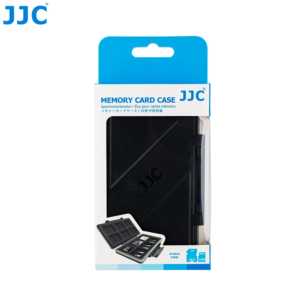 JJC 36 Slots SD Microsd Card Case Holder Waterproof  Soft Lining for 24 TF Micro SD SDXC SDHC & 12 SD Card Organizer Storage Box