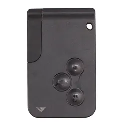 Renault Replacement 3 - Button Smart Card Key Housing with Integrated Small Key (209Black)