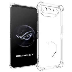Shockproof Transparent Silicone Phone Case Cover - Clear Back Protection - ROG Phone 6 (Clear)