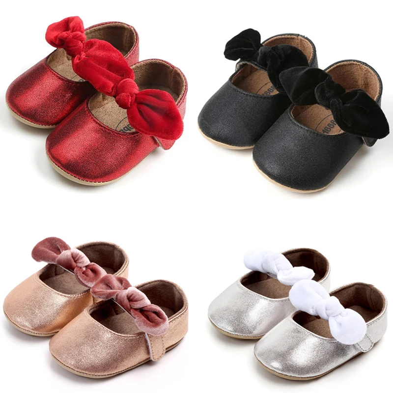 

Baby Girls Mary Jane Flats Shoes Moccasins Rubber Non-Slip Soft Sole Toddler Princess Dress Shoes for 0-18 Months