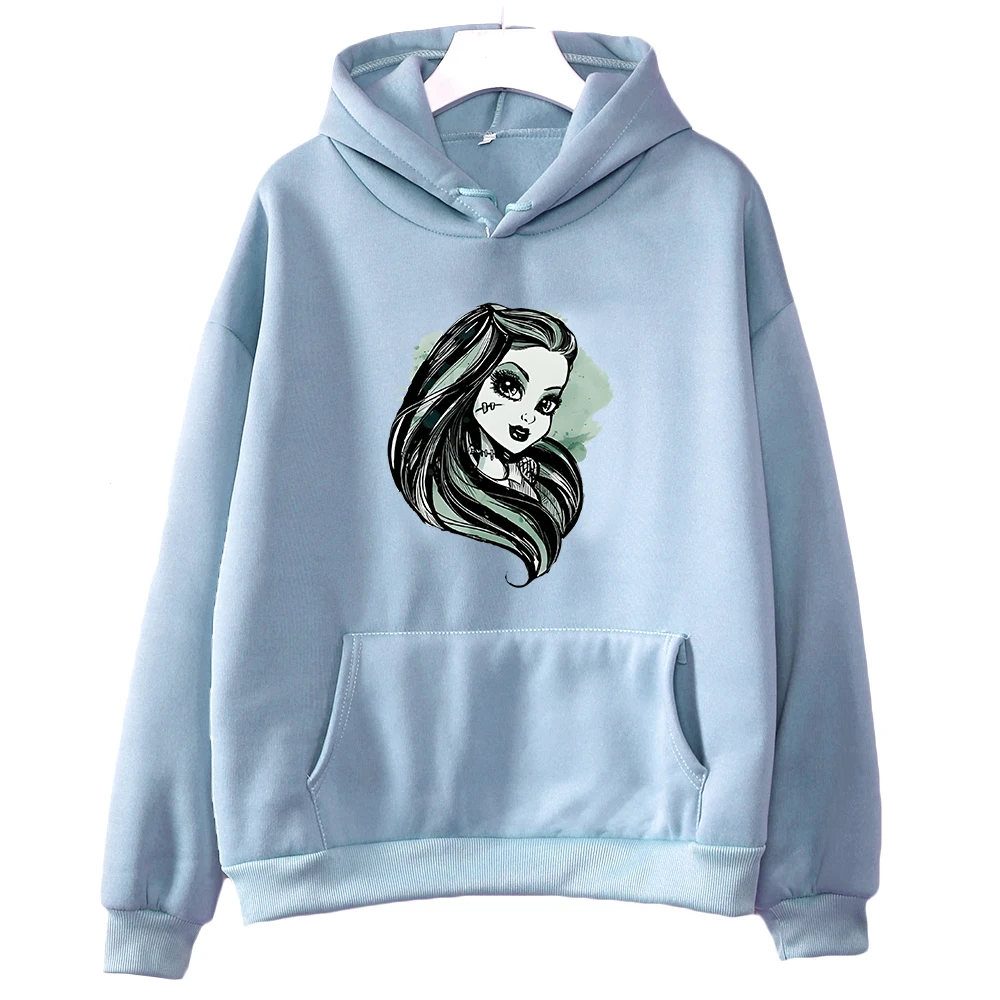 

Women Hoodies Cartoon M-Monster High Sweatshirt Casual Long Sleeve Fleece Pullovers Hooded Gothic Soft Hoodie Roupas Femininas
