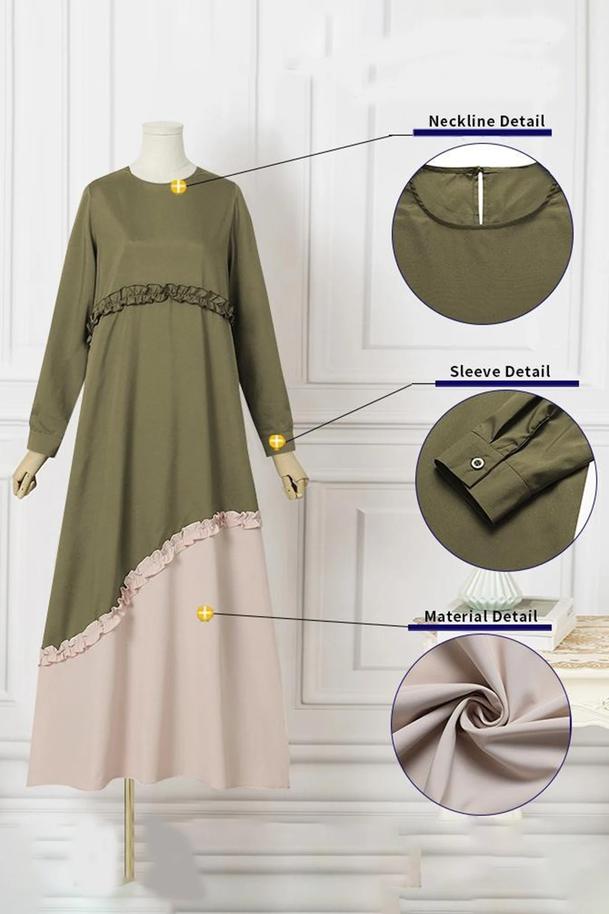 فستان نسائي إسلامي طويل عباية عصرية بألوان متعددة...