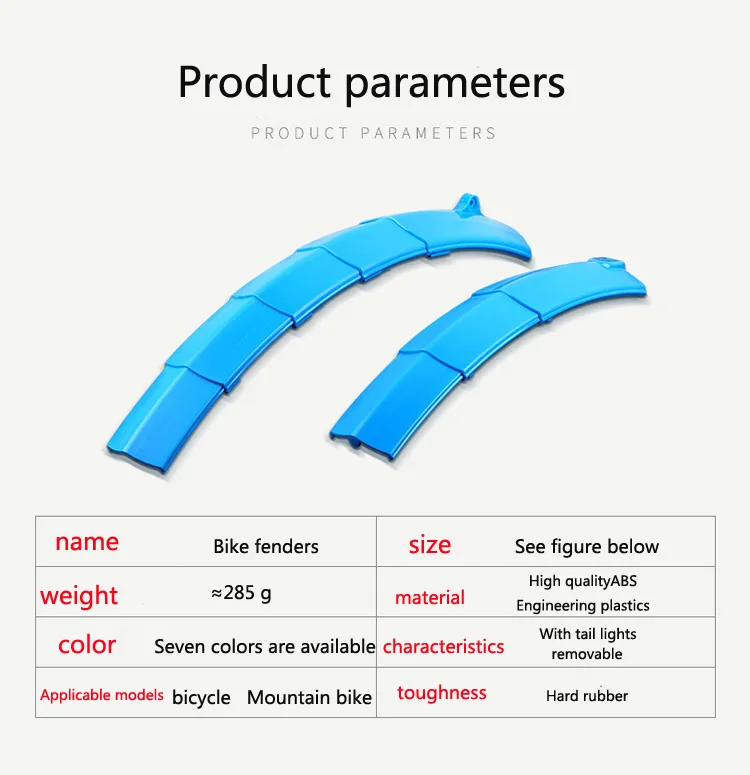 Bicycle Fender Telescopic Folding Bicycle Fenders with Taillight Quick Release MTB Front Rear Mudguards Cycling Parts Bike Fenders