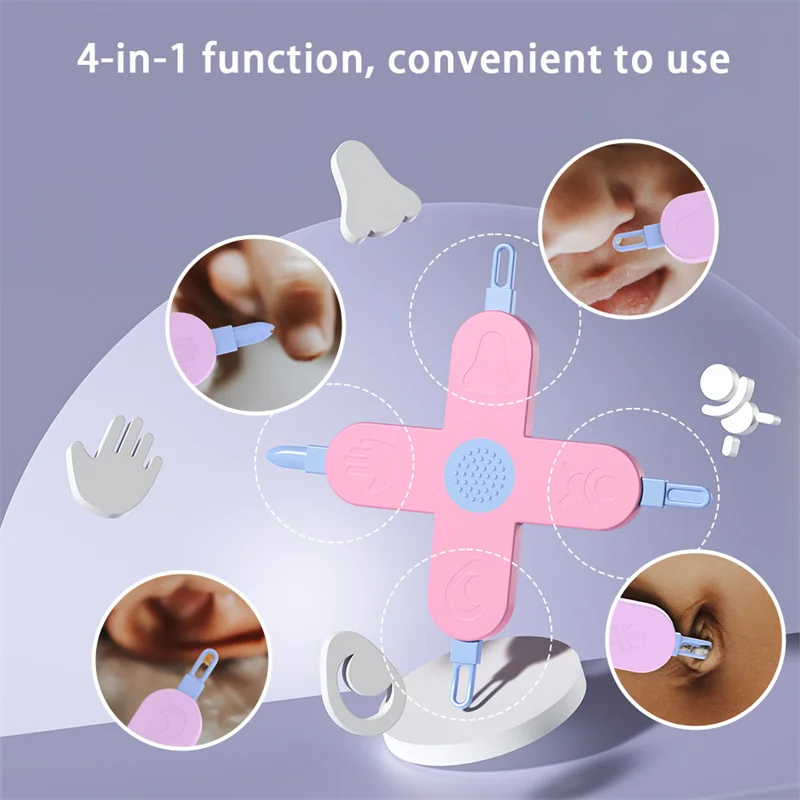 Nose Cleaning Tweezers 4-in-1 Care Gadget Baby Dig Booger Clip Infants Ear Nose Navel Clean Tools Kids Tweezers Cleaning Toddler Nasal Care Supplies