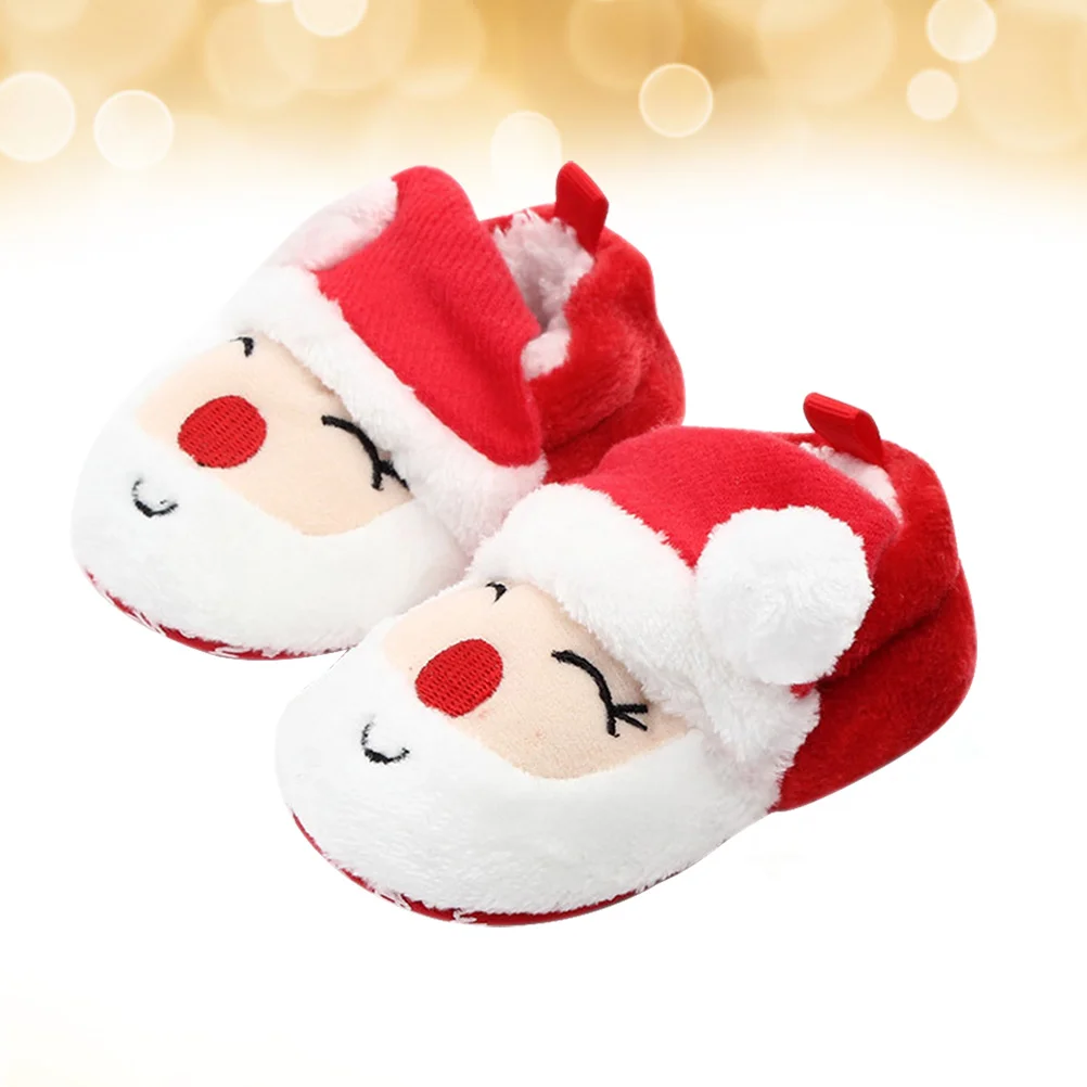

11cm 1 Pair of Snowman Shape Baby Socks Shoes Autumn Winter Thick Warm Non-slip Rubber Flooring Anti-odor Shoes Festival Gifts