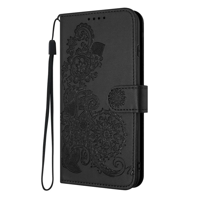 Paisley Leather Flip Stand Wallet Case