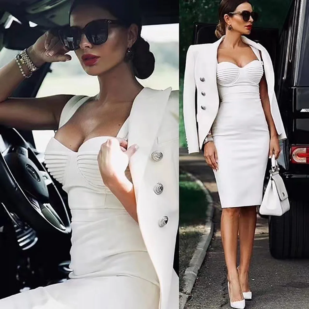 

Margot Elise Robbie Same Style Bandage Dress Slip Dress Diamond Crystal Sexy Women'S Summer Wear Strap Tight Slim Fit Long Skirt