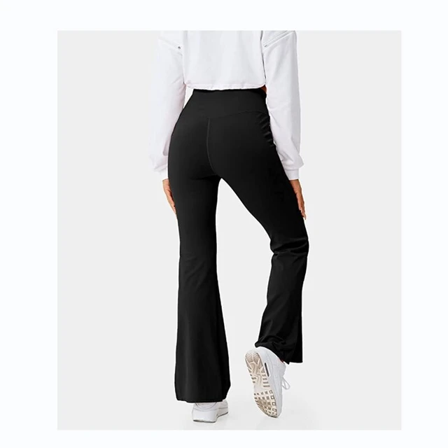 Women's Flare Yogo Pants with Pockets V Crossover High Waisted