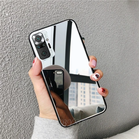 Note 10 Pro Max Soft Silicone Cover for Xiaomi Redmi Note 9S 10s 9 Pro Funda Makeup Mirror Case Redmi 9AT 9T 9C NFC Bumper