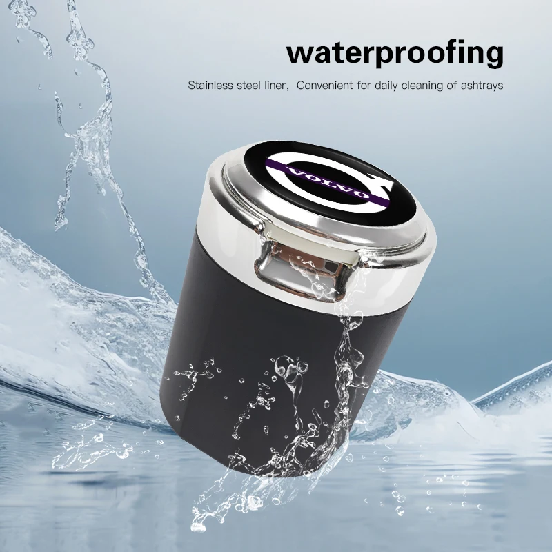 자동차 재떨이 원터치 오픈 휴대용 재떨이 컵 볼보 R디자인 V60 V40 XC90 S60 C30 XC60 V50 V70 S90 AWD XC40용