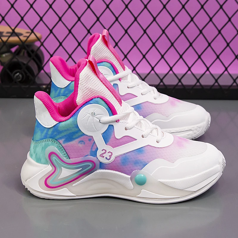 

New Arrival Kids Basketball Shoes for Boys Mesh Breathable Casual Sneakers Anti Slip Soft Sole Children Running Sports Shoes