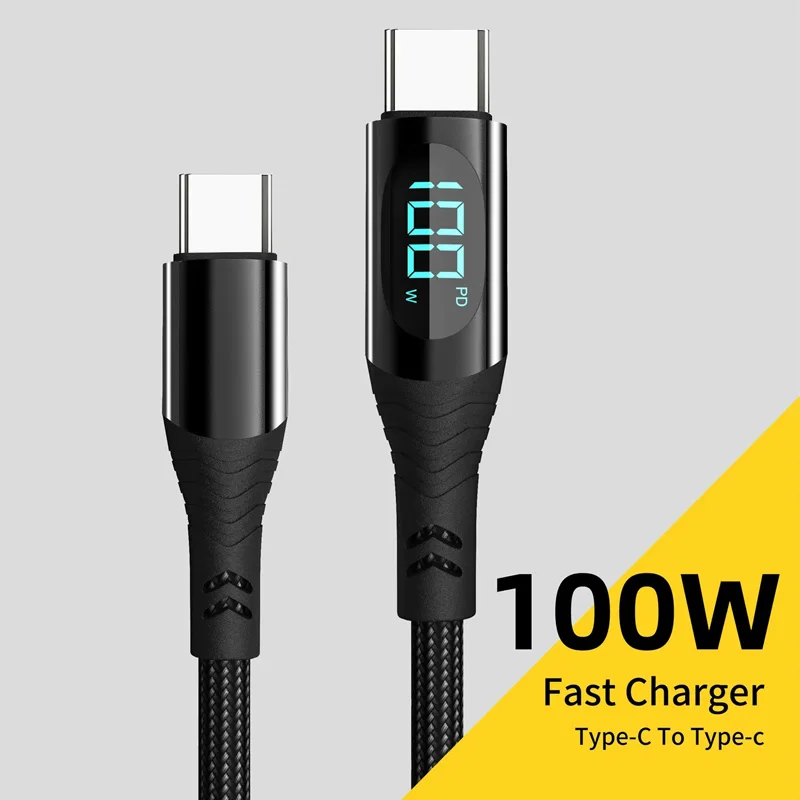 100W 7A Display Digitale Ricarica Rapida Cavo Da Tipo C A Tipo C Per Iphone 15 Pro Max Samsung Huawei Xiaomi Oneplus Macbook Ipad