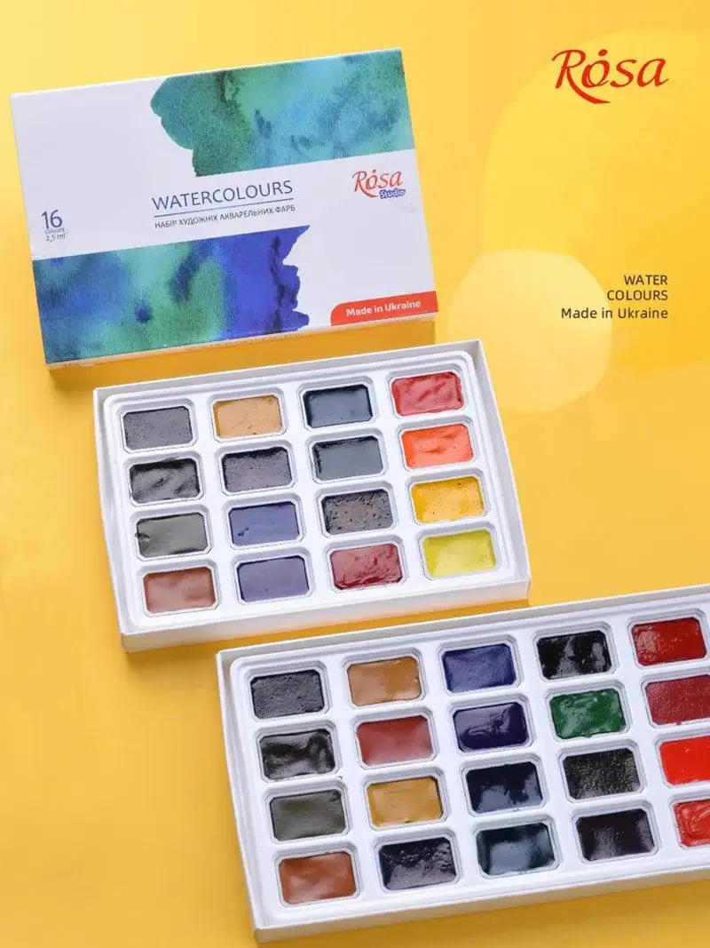 Watercolor painting set Rosa 16/24 Colors Solid Watercolor Paint Full Pans watercolor painting set,watercolor paint,watercolor pigment