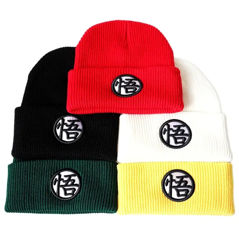 

New Style Multi-color 3Dimensional Embroidery Wukong Acrylic Beanies Skull Cap for Men Women Outdoor Keepwarm Soft Cool Hat W233