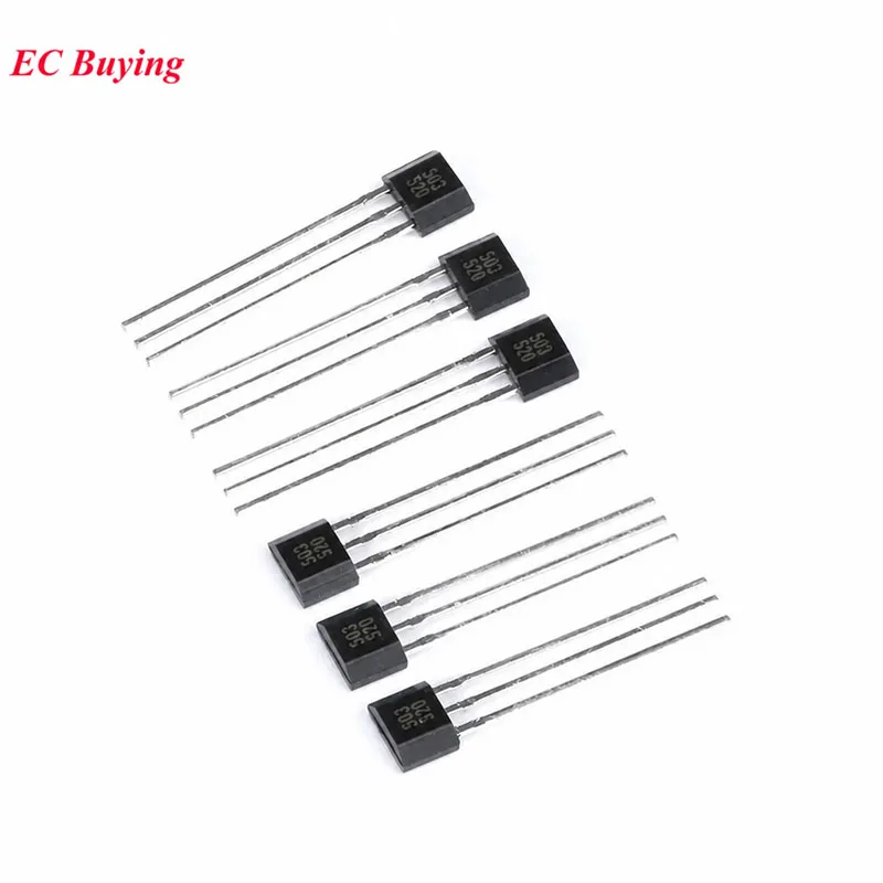 100 Pack Linear Hall Effect Sensors with TO-92UA Casing