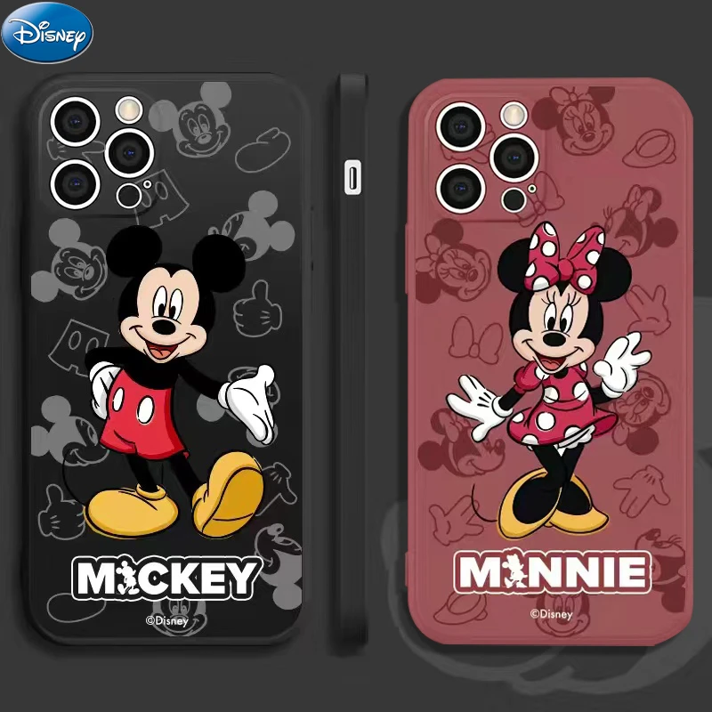 Donald Duck Mickey Minnie Mouse case For iPhone 13 12 11 Pro Mini X XR XS Max SE 6 6S 7 8 Plus Phone Case liquid silicone cover iphone 12 pro max leather case