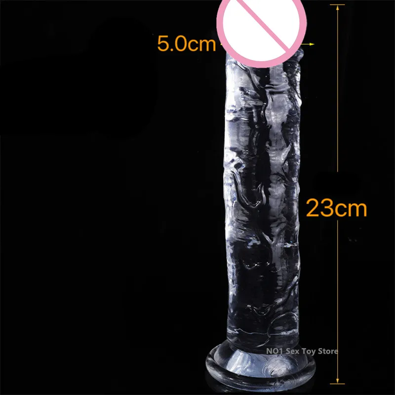 1PC 25cm Sex Toys For Women Men Jelly Realistic Dildos With Super Strong Suction Cup Artificial Penis G-spot Simulation 2# sex toys