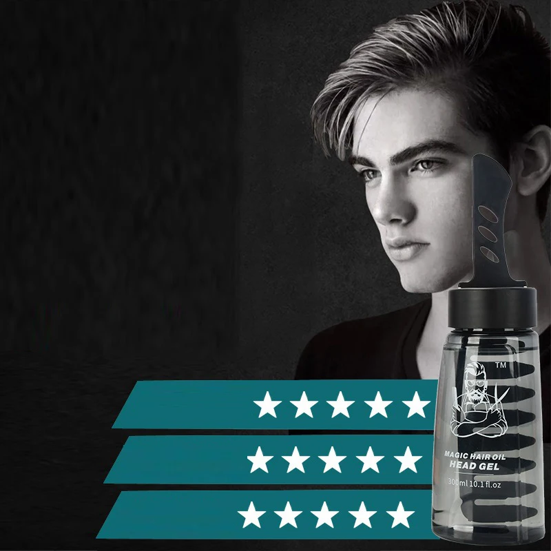 Men's Styling Gel, a Comb to Set, Cool Men's Back Hair, Wash-Free, Refreshing Non-Sticky, Long-Lasting Styling
