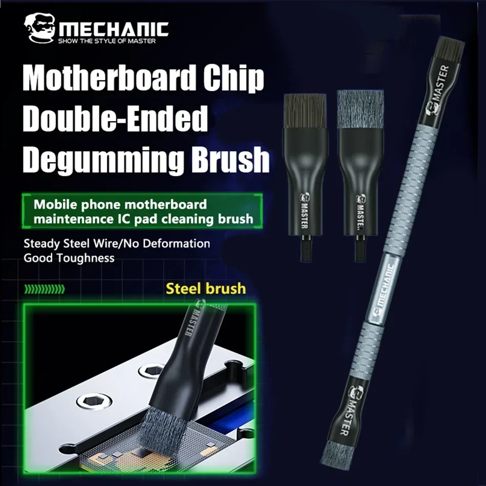 MECHANIC 마더보드 칩 양면 디본딩 브러시 스틸 브러시 IC 패드 청소 메인보드 유지 보수 연마 브러시 도구