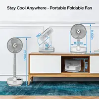 Nouveau ventilateur pliable 20000mAh avec télécommande/lumière/minuterie 9 vitesses ventilateur debout oscillant détachable ventilateur de Camping Rechargeable Portable 2