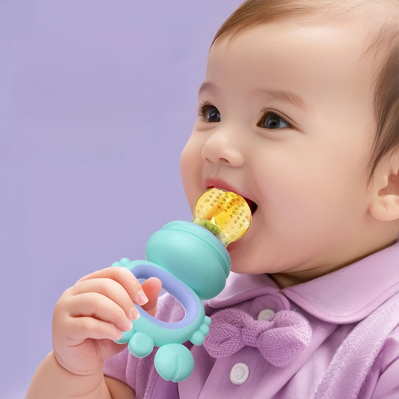 Baby Fresh Fruit Food Feeder with BPA-Free Silicone Pouches Infant Massaging Toy Newborn Infant Vegetable Fruit Food Mills