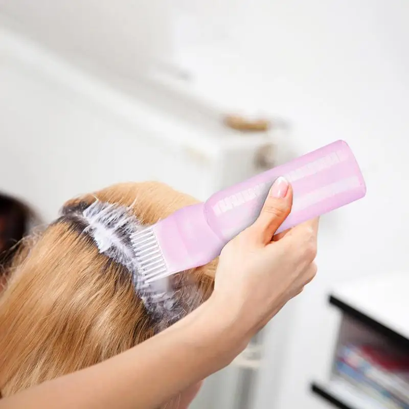 Barber Dyeing Bottle Shampoo Oil Applicator Brush Scalp Treament Applicator Bottle Salon Home DIY Hair Coloring Styling Tools