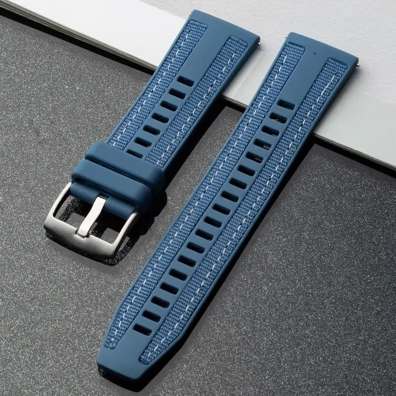 Versatile Nylon + Silicone Watch Strap - 18mm/22mm Bracelet