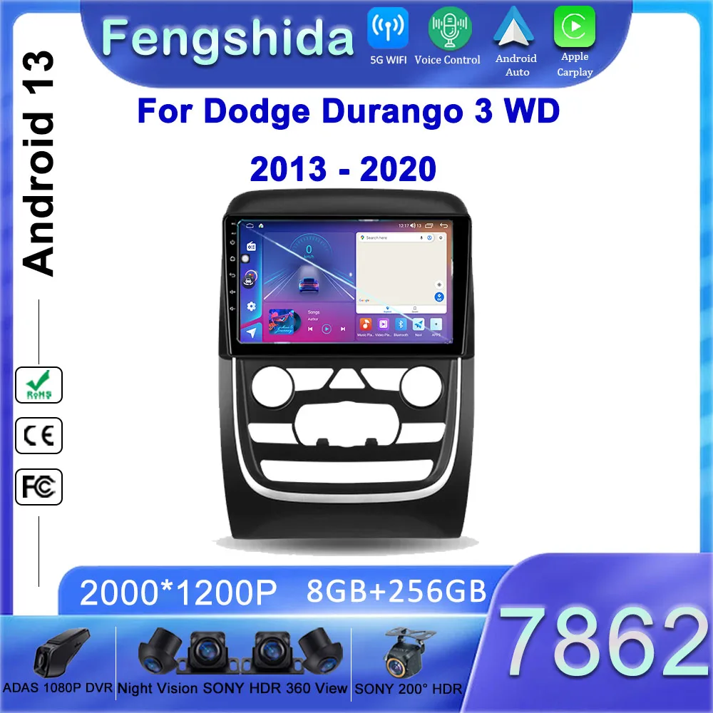 Per Dodge Durango 3 Wd 2013 - 2020 Android Octa-Core Hu 4G Double Car Stereo Radio Lettore Multimediale Stereo Head Unit No 2 Din